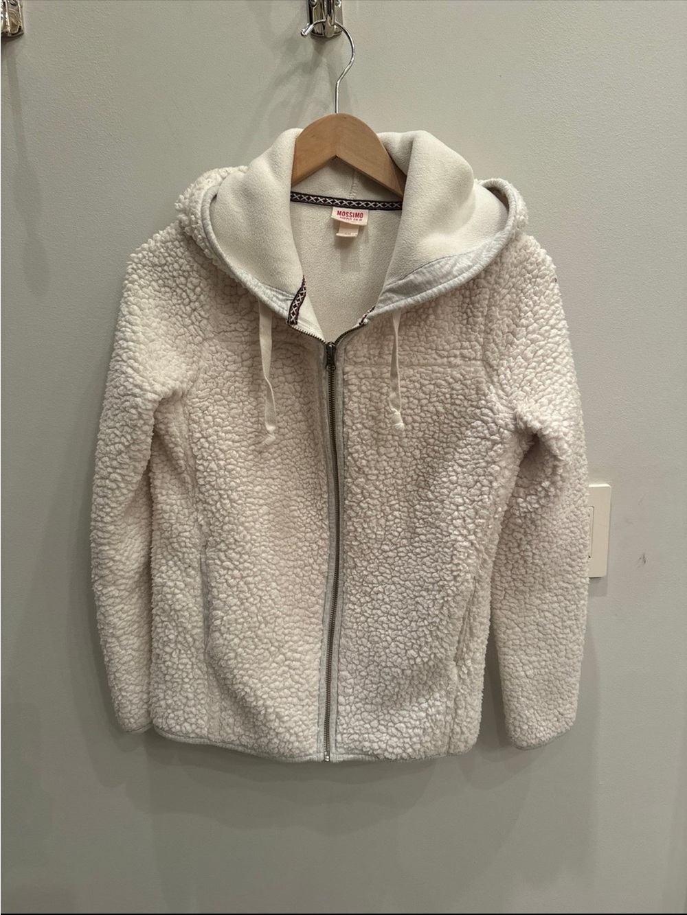 Mossimo Supply Co. Cream Sherpa Zip-Up Hoodie